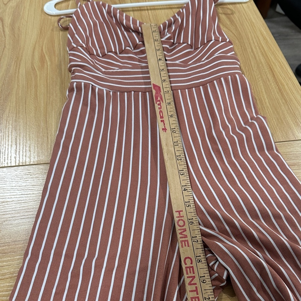 Chic Striped Jumpsuit with Twisted Front - Picture 6 of 6